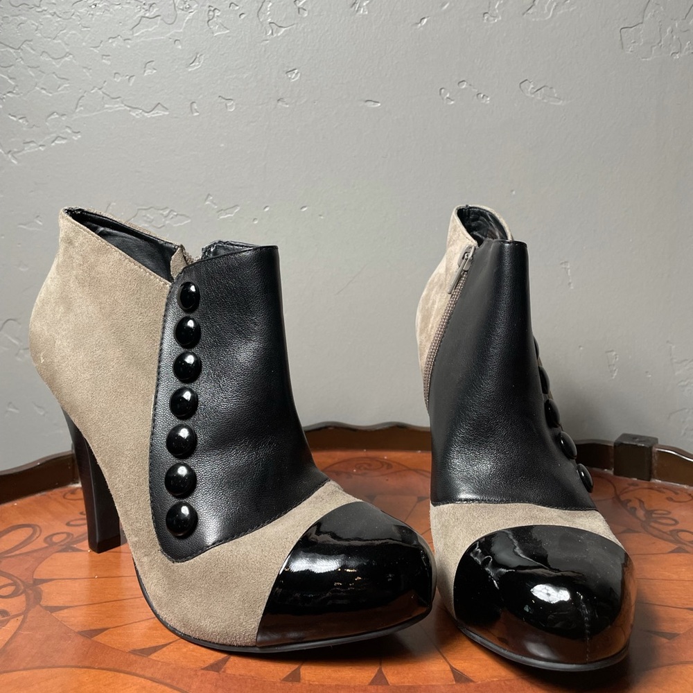 Two Tone Heeled Booties